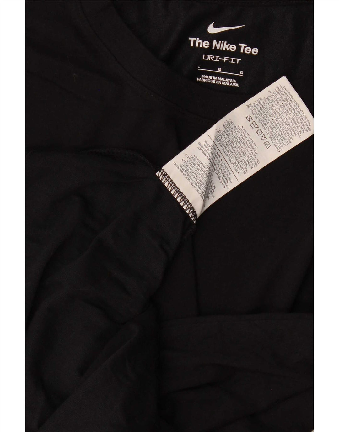 Nike Herren Dri Fit T-Shirt Top Large Schwarz Baumwolle