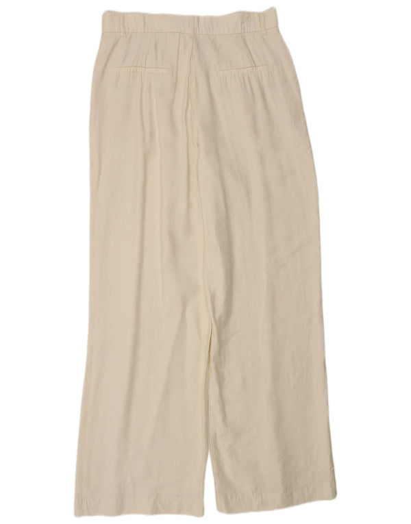 Zara Damen-Chinohose mit hoher Taille und Pegged, Größe L, W30, L33, gebrochenes Weiß, Modal