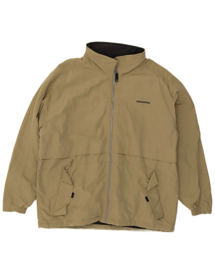 Diadora Herren-Regenjacke mit Kapuze, UK 40, Größe L, Khaki, Polyamid