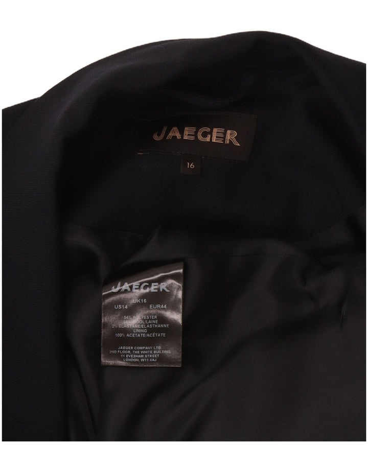 Jaeger Damen Longline ärmellose Blazerjacke UK 16 Large Marineblau