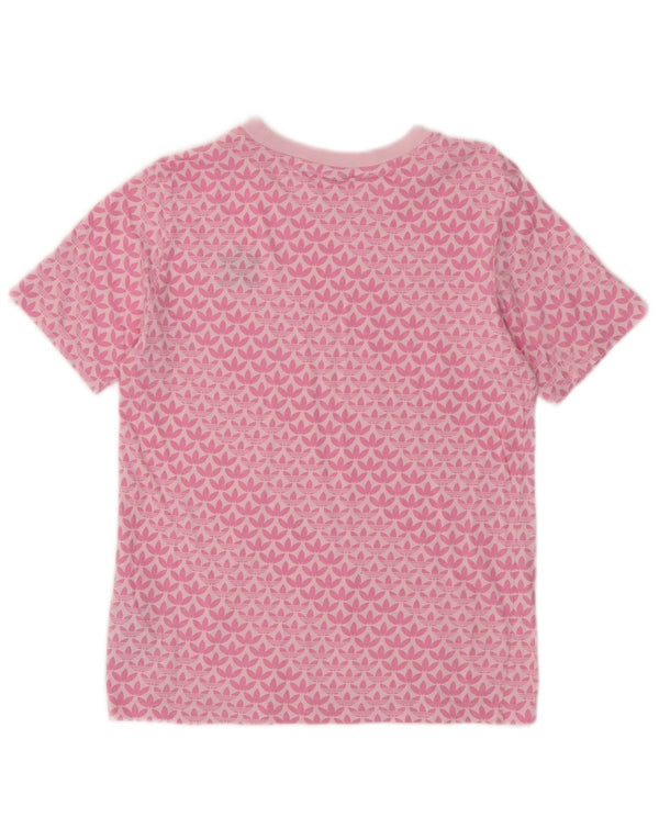 Adidas Damen Grafik T-Shirt Top UK 10 Small Rosa Baumwolle