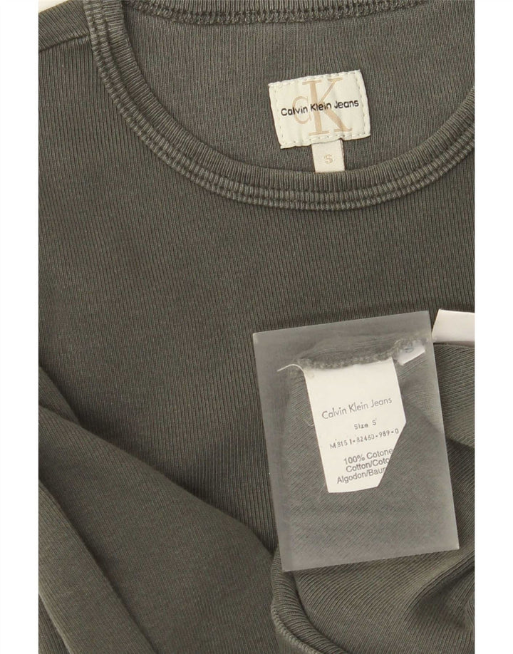Calvin Klein Jeans Herren-Oberteil, langärmelig, klein, graue Baumwolle