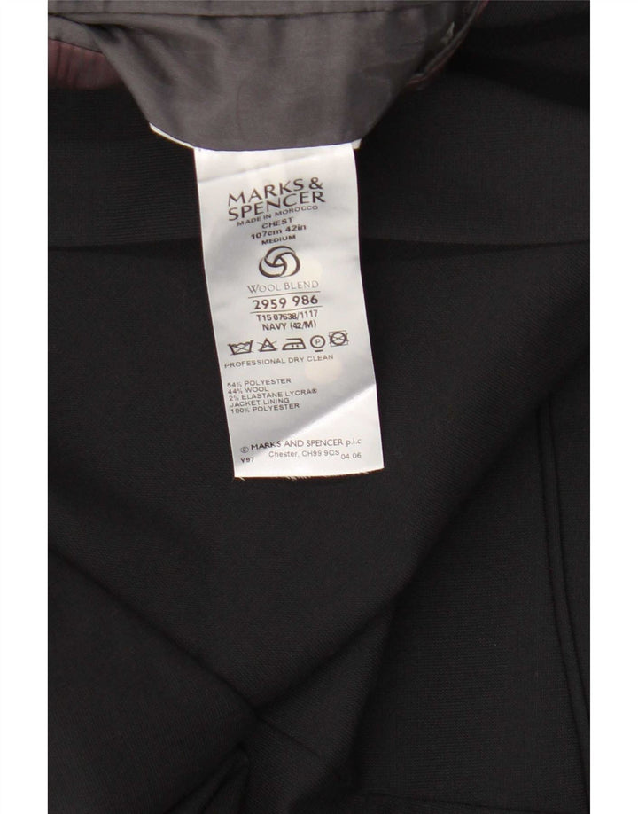 Marks & Spencer Herren-Blazer mit 3 Knöpfen, UK 42, großes Marineblau, Polyester