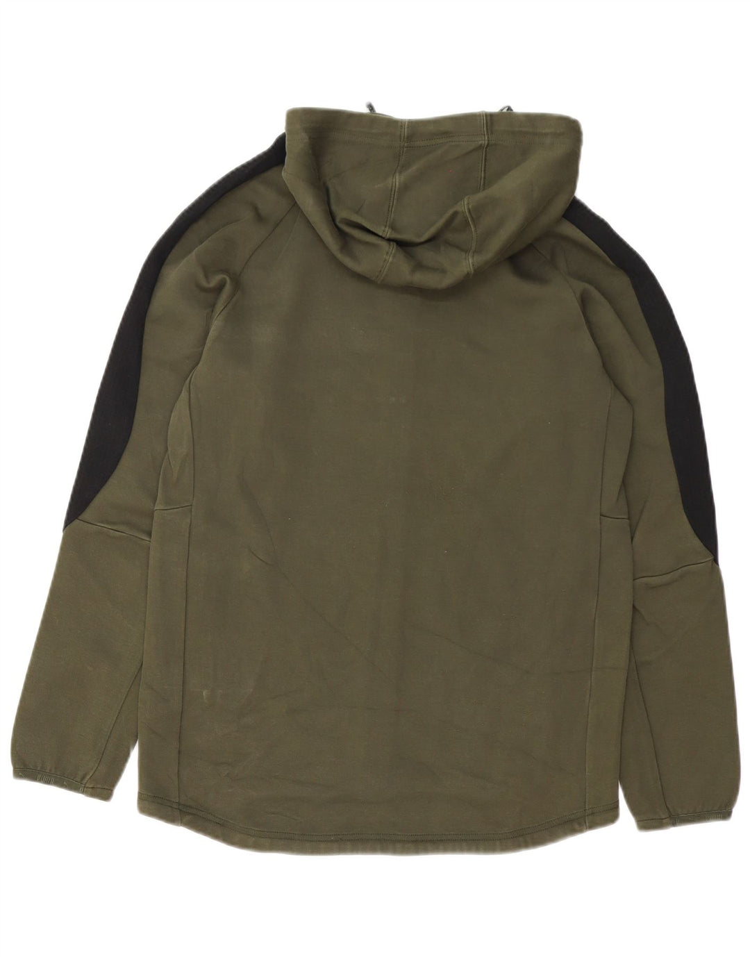 Puma Herren-Kapuzenpullover mit Reißverschluss, mittelgrün, Colourblock-Baumwolle