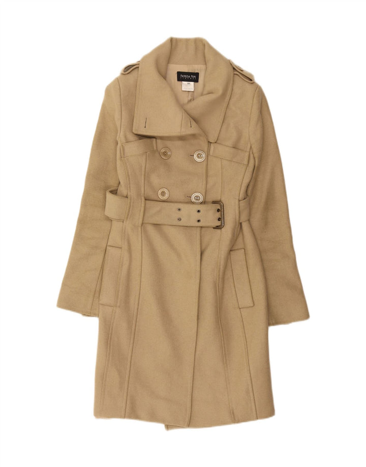 Patrizia Pepe Damen-Militär-Zweireihermantel IT 40 Small Beige Wolle