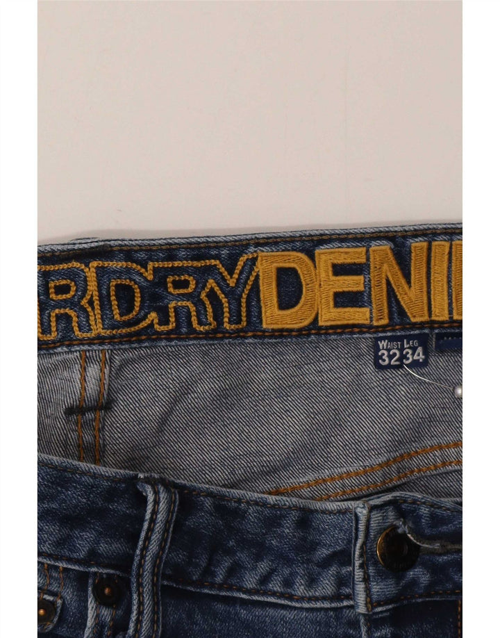 Superdry Herren Slim Jeans W32 L34 Blaue Baumwolle