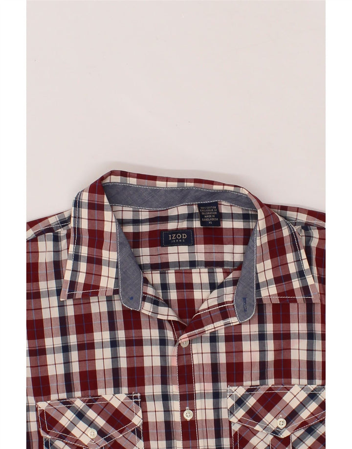 IZOD Mens Shirt XL Red Check Cotton Vintage Izod and Second-Hand Izod from Messina Hembry 