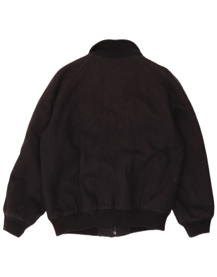 Vintage Herren Bomber Windjacke IT 52 XL Schwarze Wolle