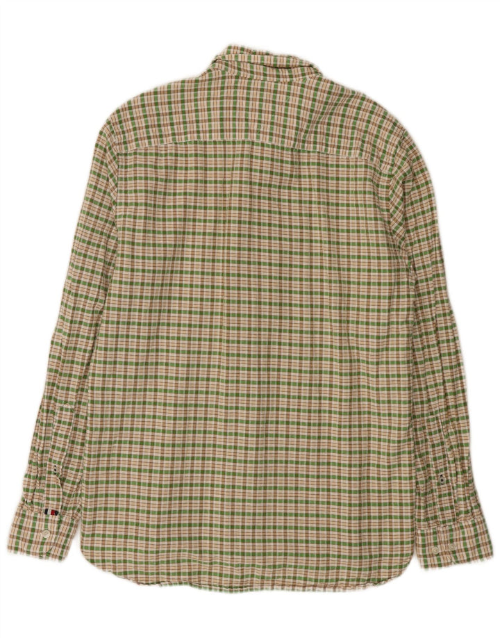 Tommy Hilfiger Herren-Flanellhemd, mittelgrün, kariert, Baumwolle