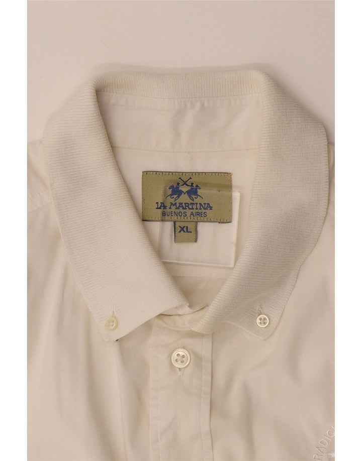 LA MARTINA Herren Buenos Aires Kurzarm-Pulloverhemd XL Weiß