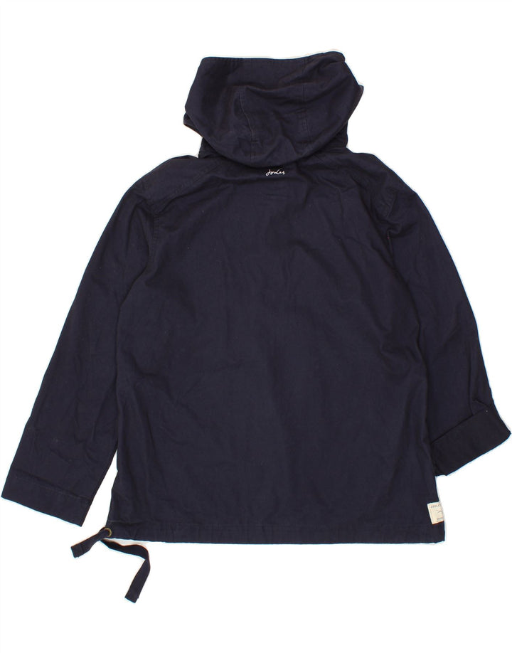 JOULES Womens Hooded Pullover Jacket UK 10 Small Navy Blue Cotton Vintage Joules and Second-Hand Joules from Messina Hembry 