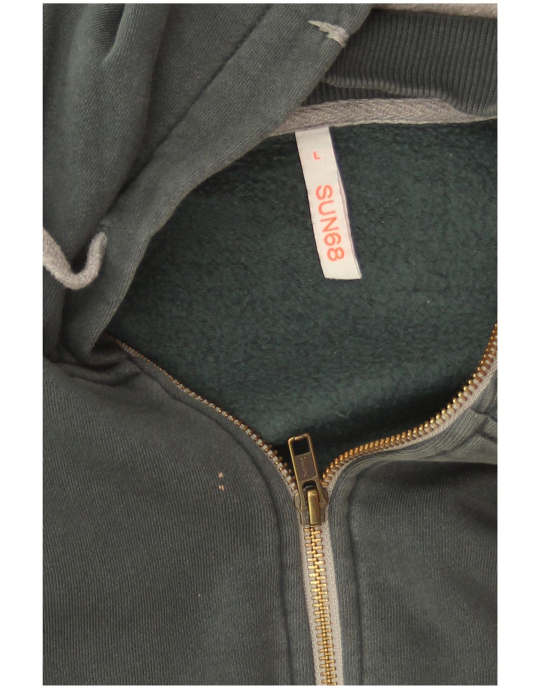 Sun68 Herren-Kapuzenpullover mit Reißverschluss, groß, grüne Baumwolle