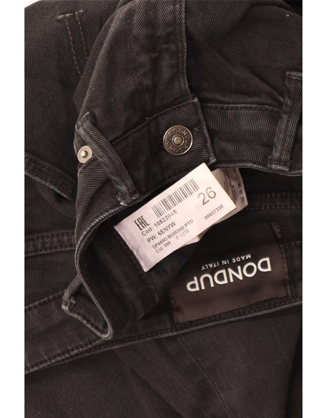 Dondup Damen Bootcut Jeans W26 L26 Schwarze Baumwolle
