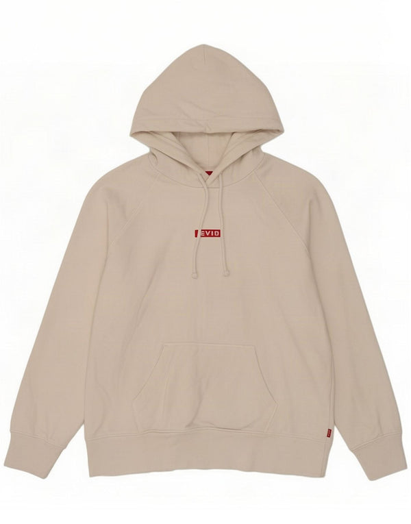 Levi's Damen-Kapuzenpullover in Übergröße, UK 6 XS, weiße Baumwolle