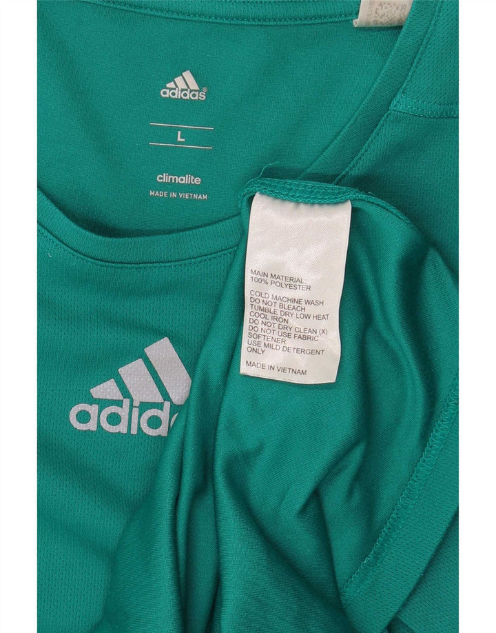 Adidas Herren Climalite T-Shirt Top Large Türkis Polyester