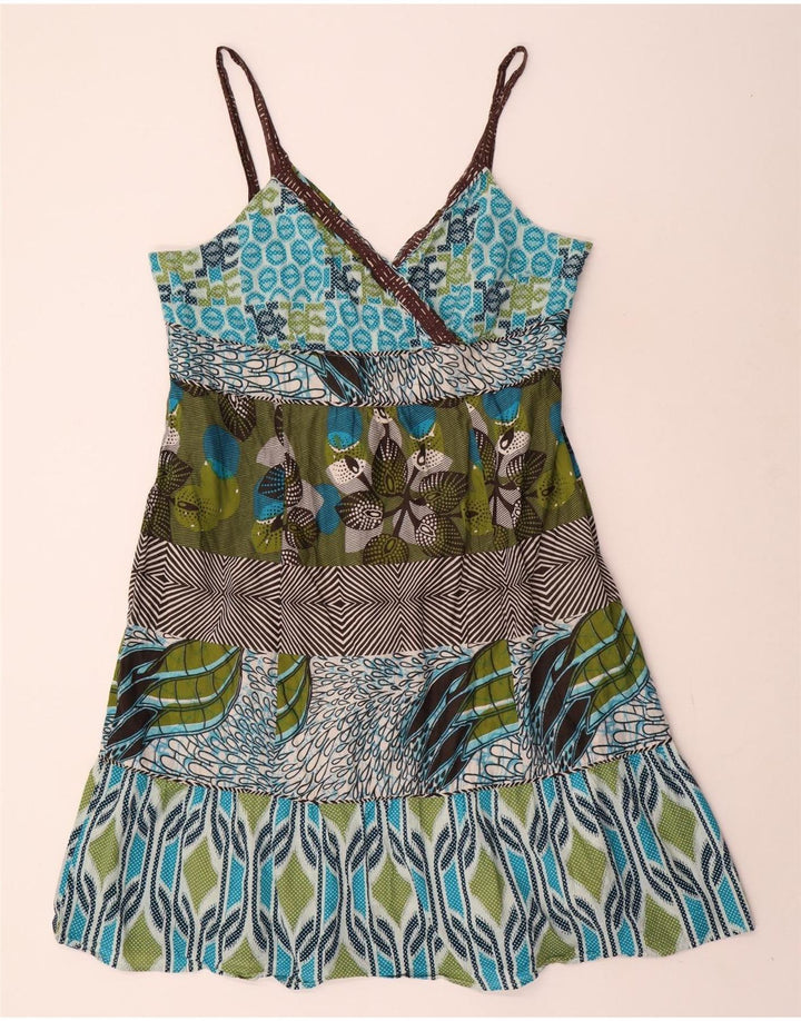 MONSOON Damen-Sommerkleid, UK 46, groß, mehrfarbig, Patchwork-Baumwolle