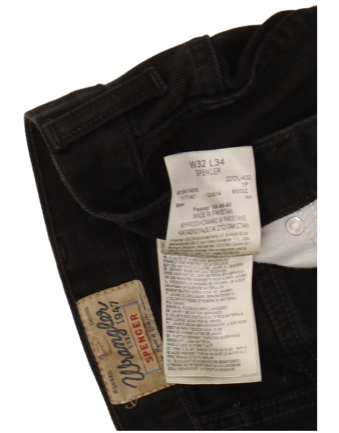 Wrangler Damen Spencer Slim Jeans W32 L34 Schwarze Baumwolle
