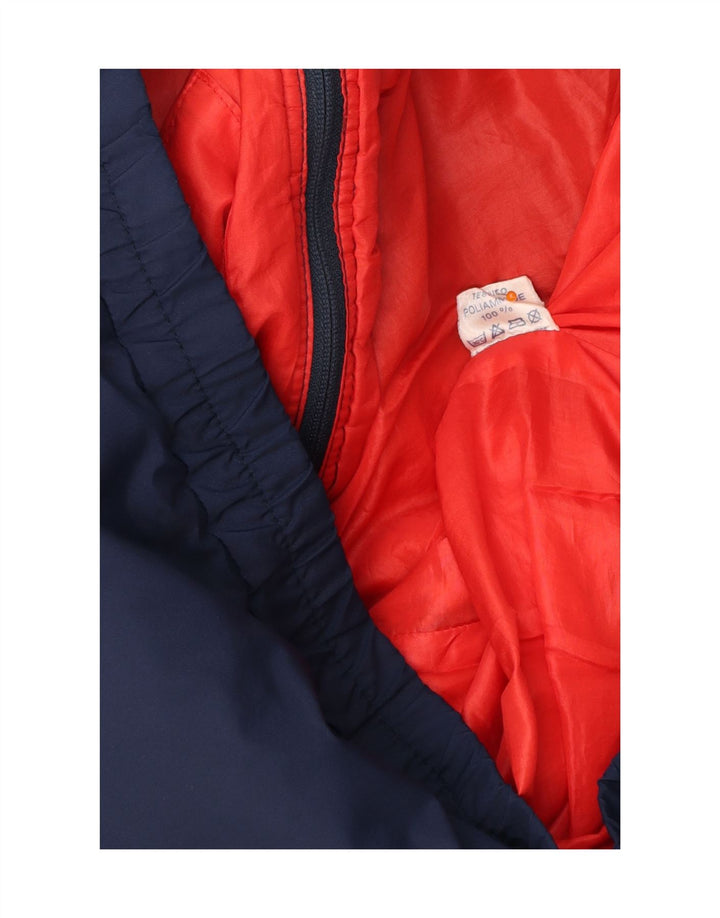 VINTAGE Wattierte Herrenjacke UK 38 Medium Navy Blue Colourblock Polyamid