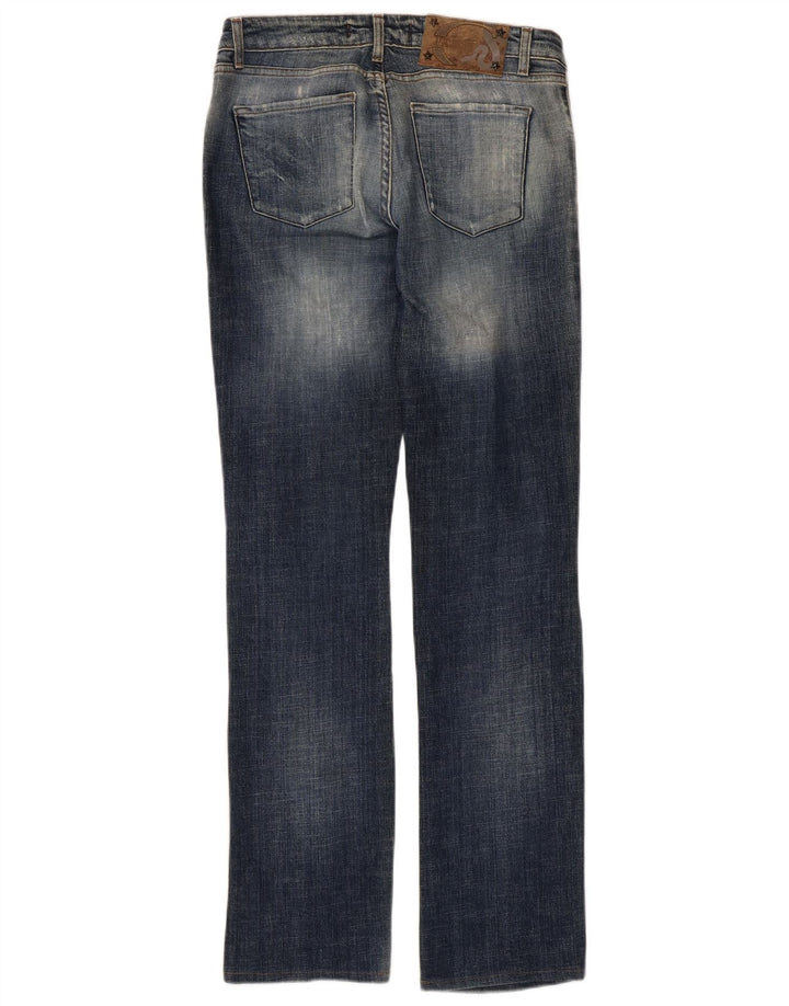 JUST CAVALLI Damen Bootcut Jeans IT 42 Medium W28 L31 Blaue Baumwolle
