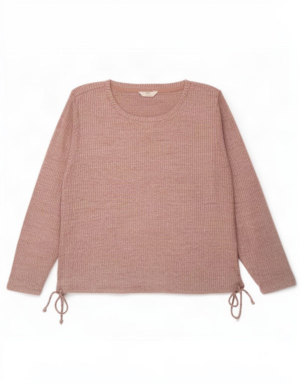 Marks & Spencer Damen Übergroßes Top Langarm UK 18 XL Rosa meliert