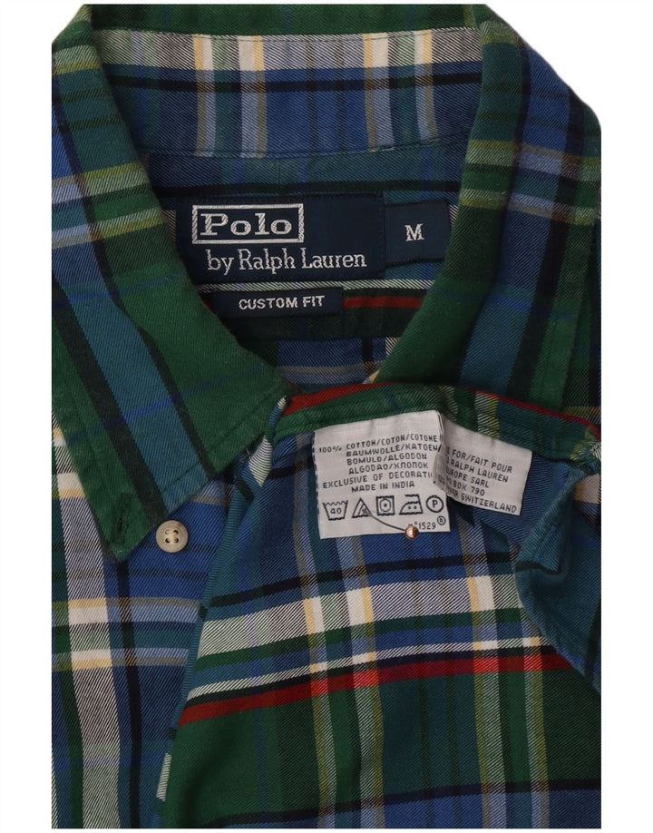 POLO RALPH LAUREN Herren-Flanellhemd mit passgenauer Passform, mittelgrün karierte Baumwolle