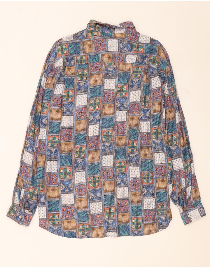 Topman Herrenhemd, groß, mehrfarbig, Patchwork-Viskose