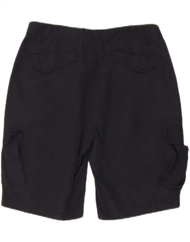 FILA Herren Cargo-Shorts, Größe S, W32, Schwarz, Polyester