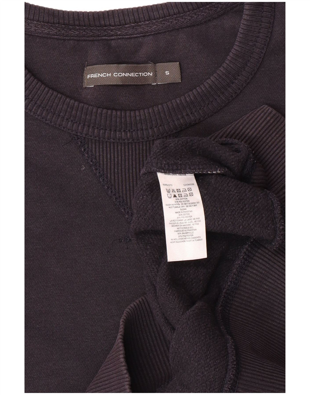 French Connection Herren-Sweatshirt, Pullover, Größe S, marineblau, Baumwolle