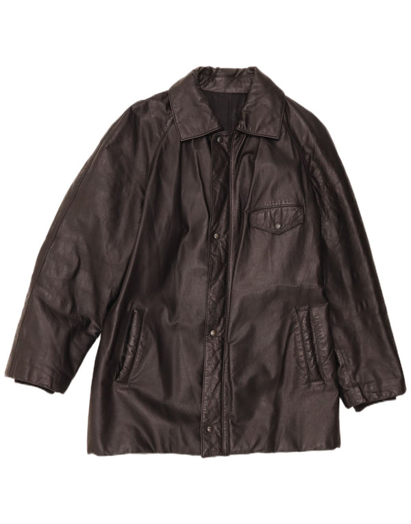 Vintage Herren Lederjacke IT 48 Medium Schwarz