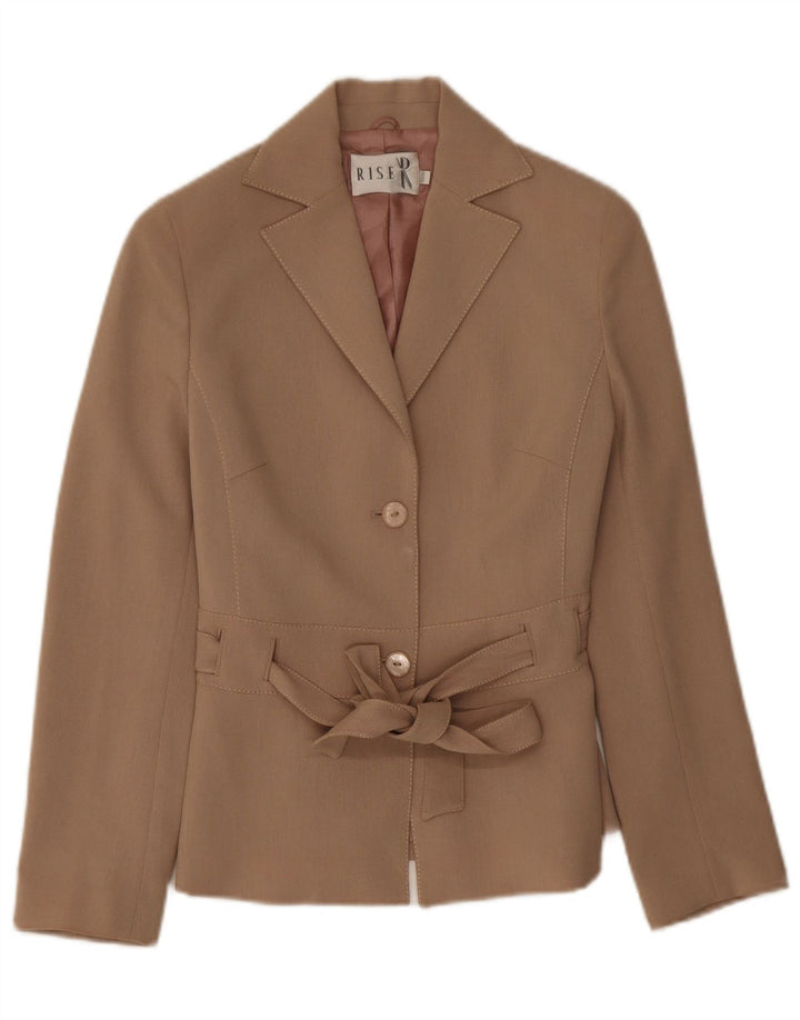 Vintage Damen 2-Knopf-Blazerjacke UK 8 Small Beige