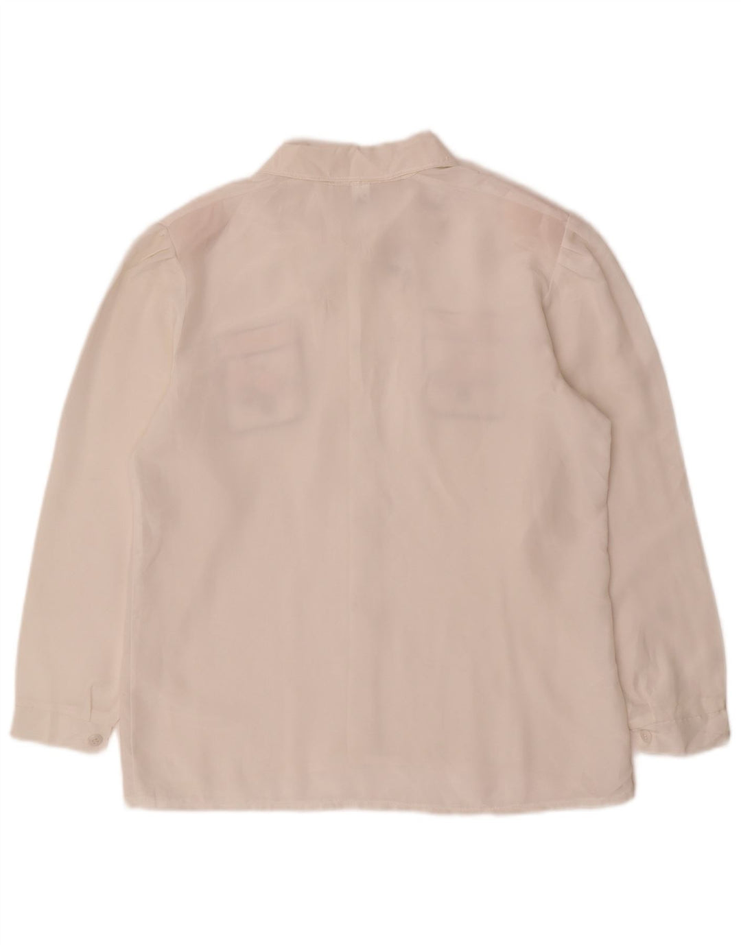 Vintage Damen Hemdbluse UK 14 Mittelweiß geblümt
