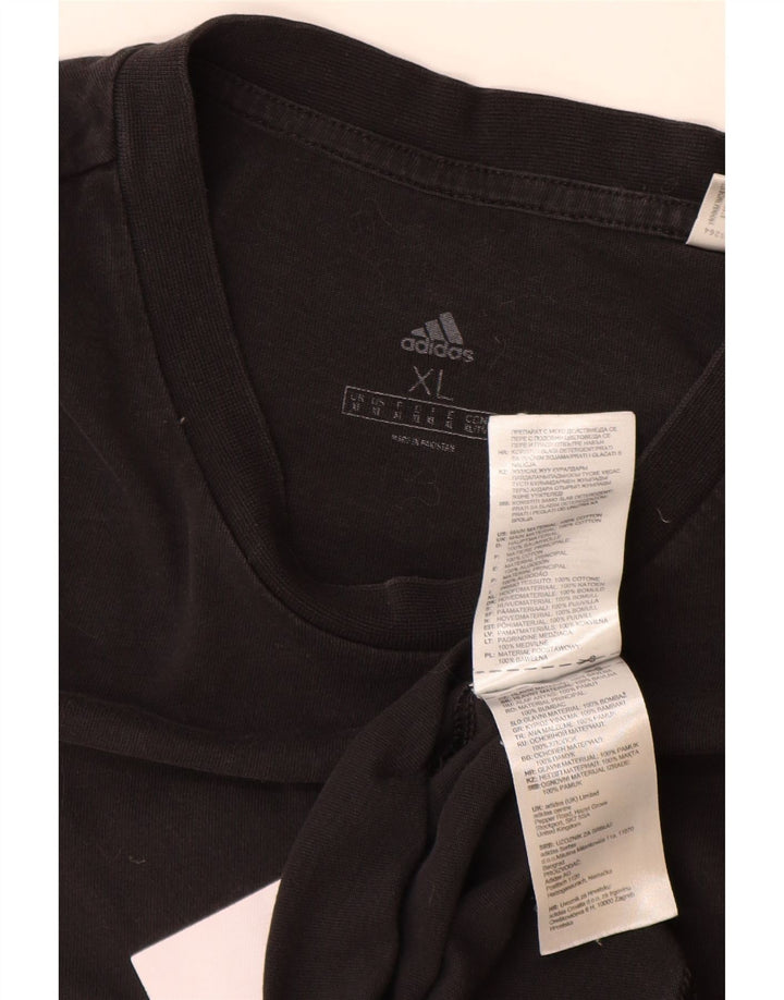 ADIDAS Herren Grafik T-Shirt Top XL Schwarz Baumwolle