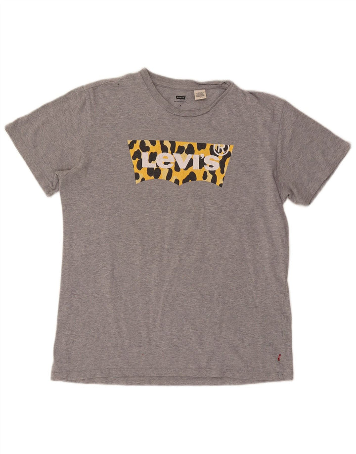 LEVI'S Grafik-T-Shirt-Oberteil für Damen in Mittelgrau mit Animal-Print