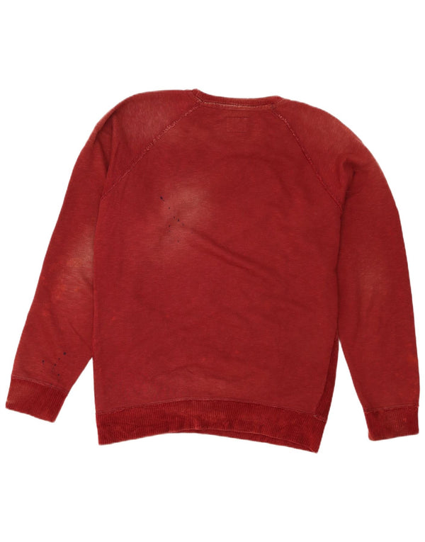 Diesel Mens Sweatshirt Jumper Large Burgundy Cotton