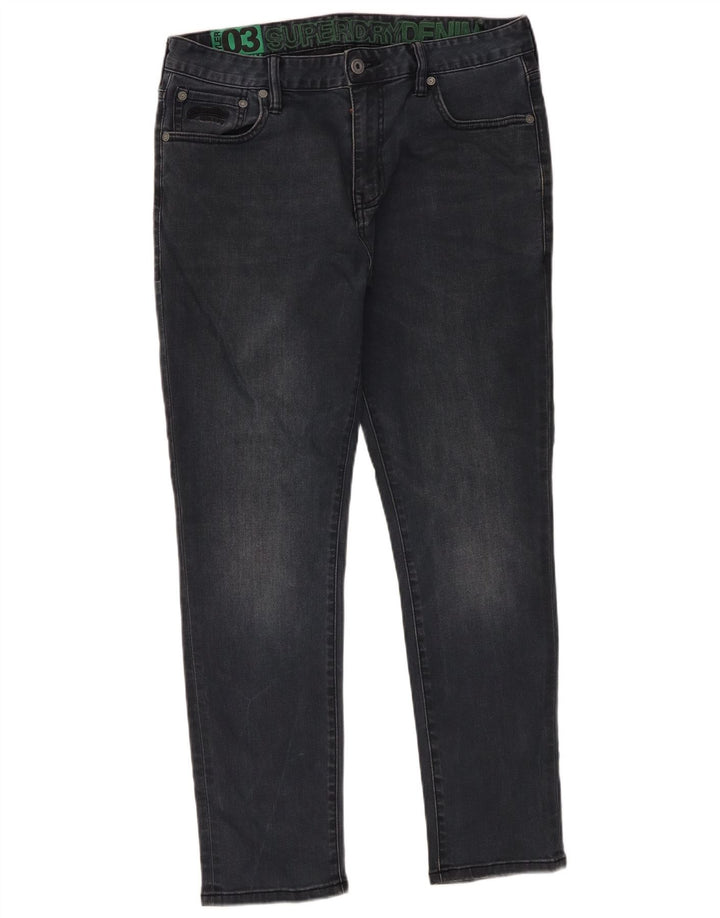 Superdry Herren Slim Jeans W34 L27 Schwarz Baumwolle
