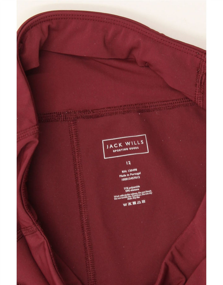 JACK WILLS Womens Leggings UK 12 Medium  Burgundy Colourblock Polyamide Vintage Jack Wills and Second-Hand Jack Wills from Messina Hembry 