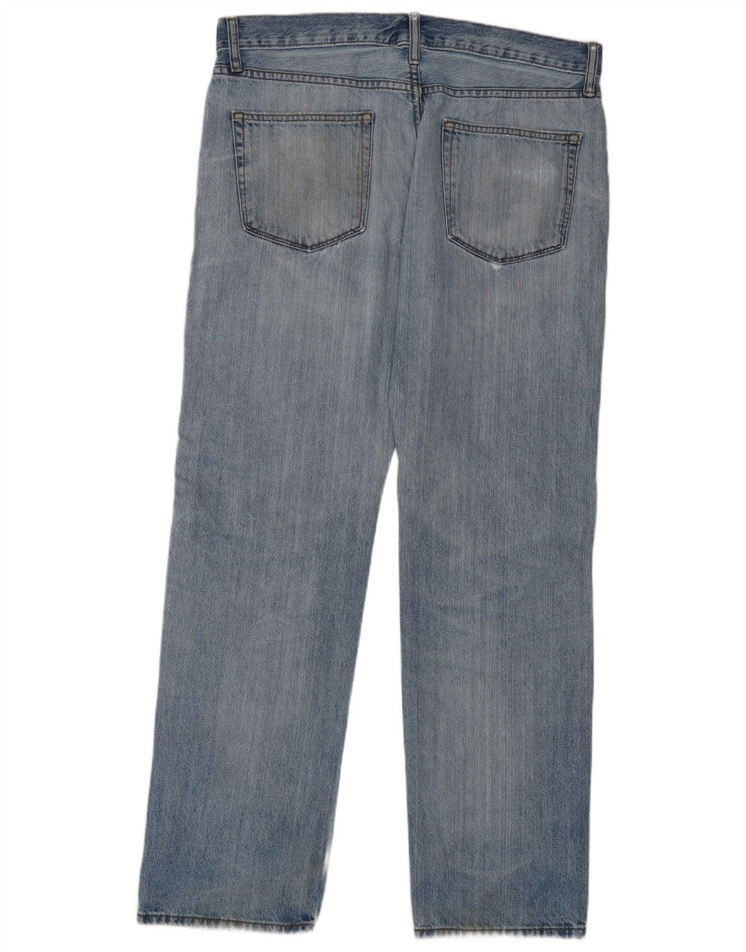Marks & Spencer Herren Distressed Regular Straight Jeans W36 L31 Blaue Baumwolle