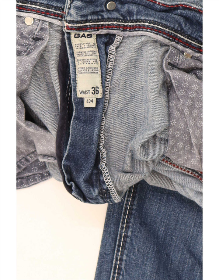 Gas Herren Slim Jeans W36 L34 Blaue Baumwolle