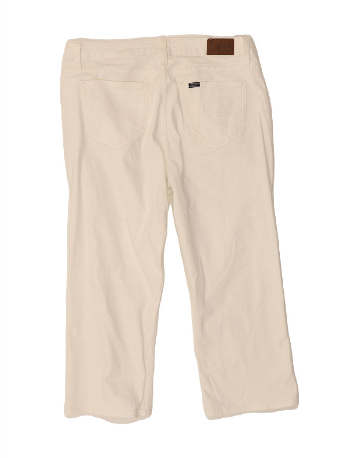 LEE Womens Mid Rise Regular Fit Capri Jeans US 12 Large W32 L21 White Vintage Lee and Second-Hand Lee from Messina Hembry 