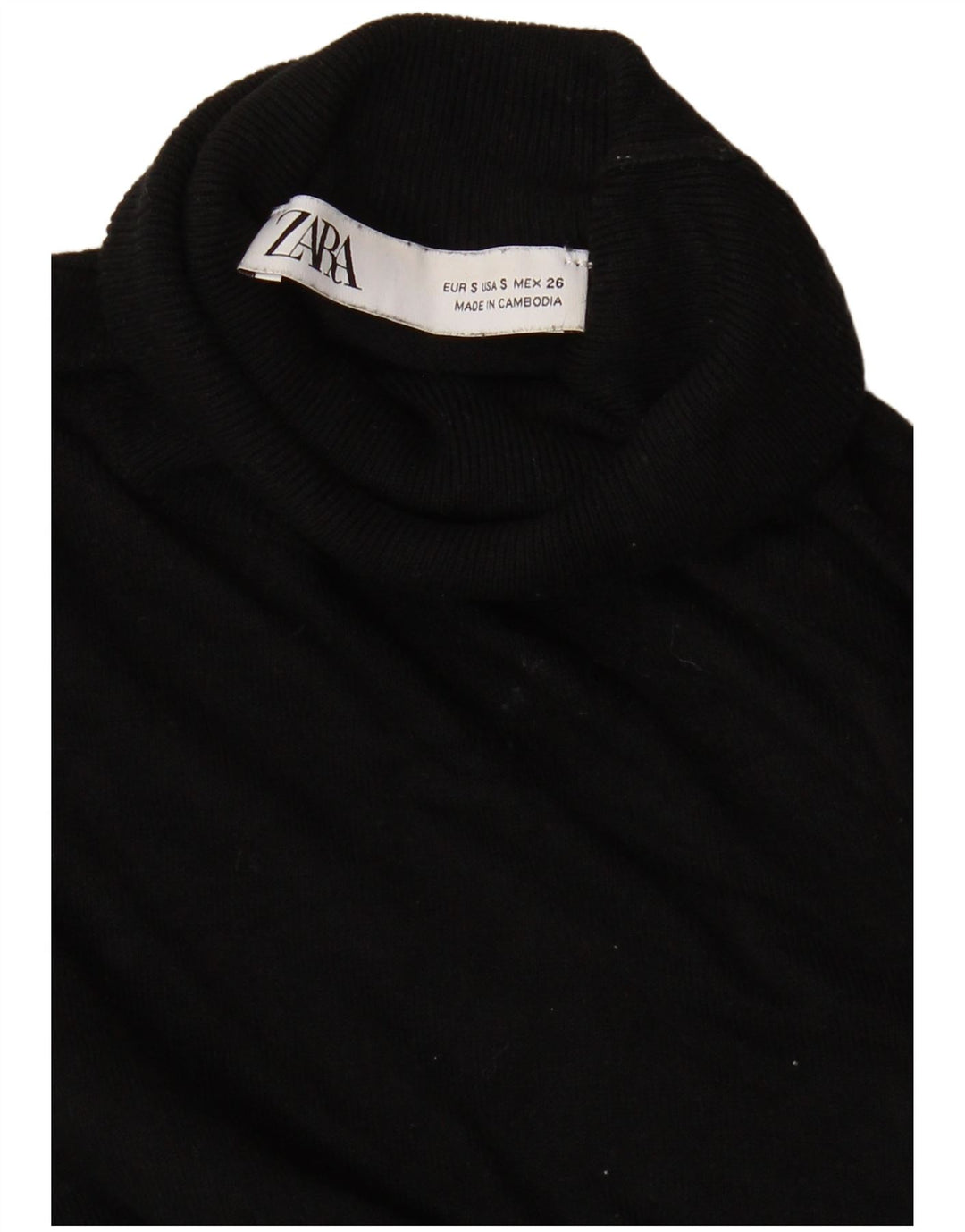 Zara Damen-Pullover mit Rollkragen, Gr. 10, Größe S, Schwarz