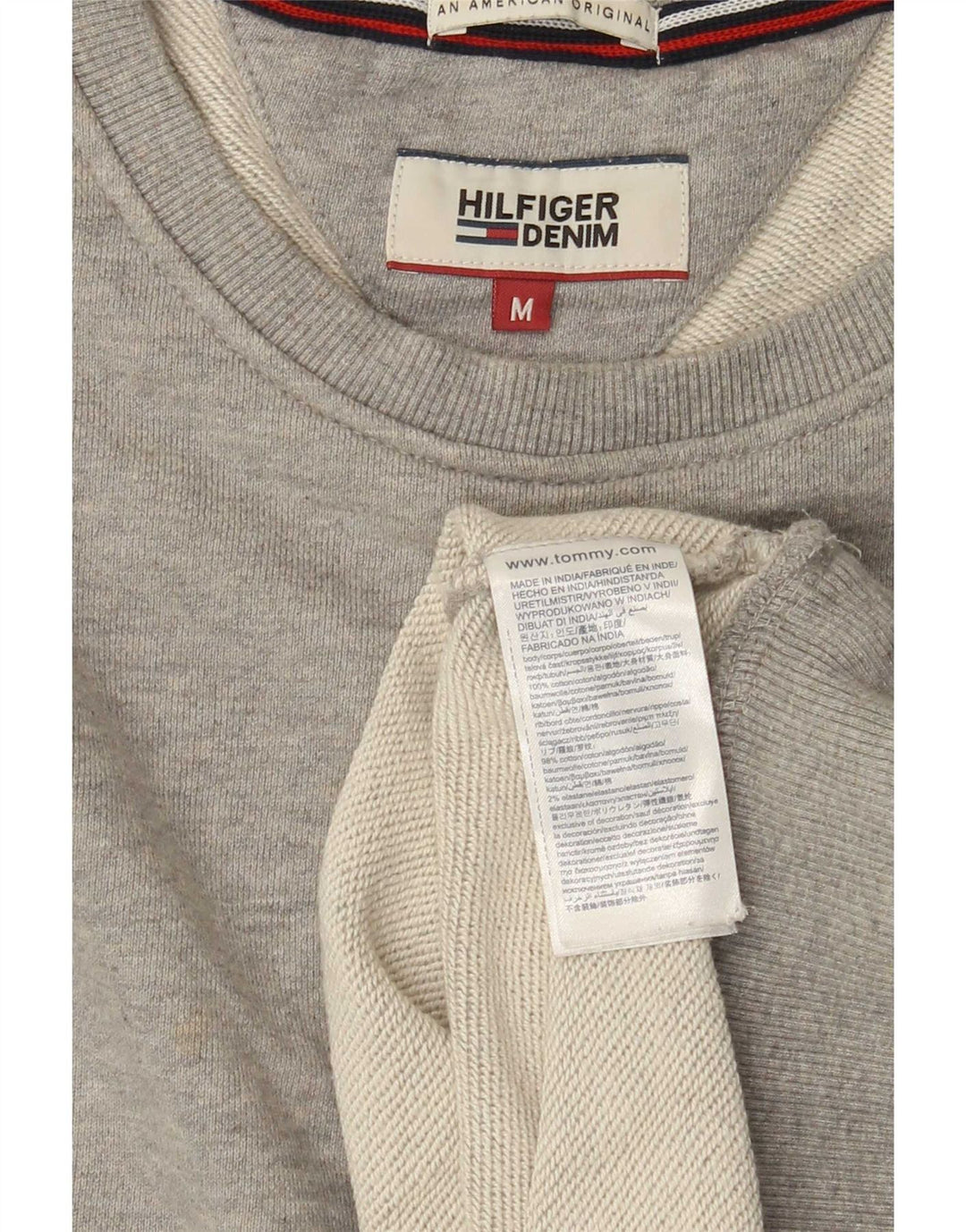 Tommy Hilfiger Herren-Sweatshirt mit Grafik, mittelgraue Baumwolle