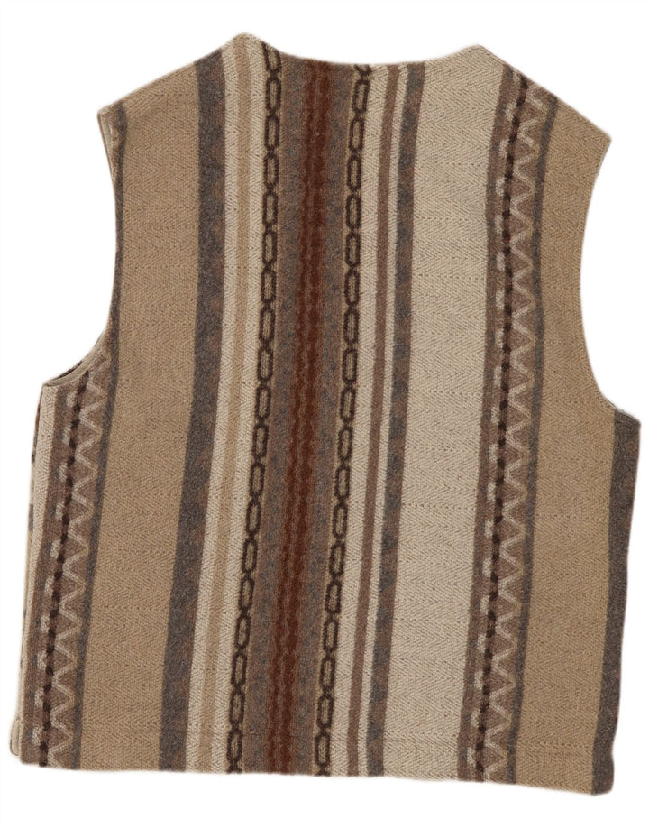 Vintage Herren Utility Gilet UK 38 Mittelgraue geometrische Wolle