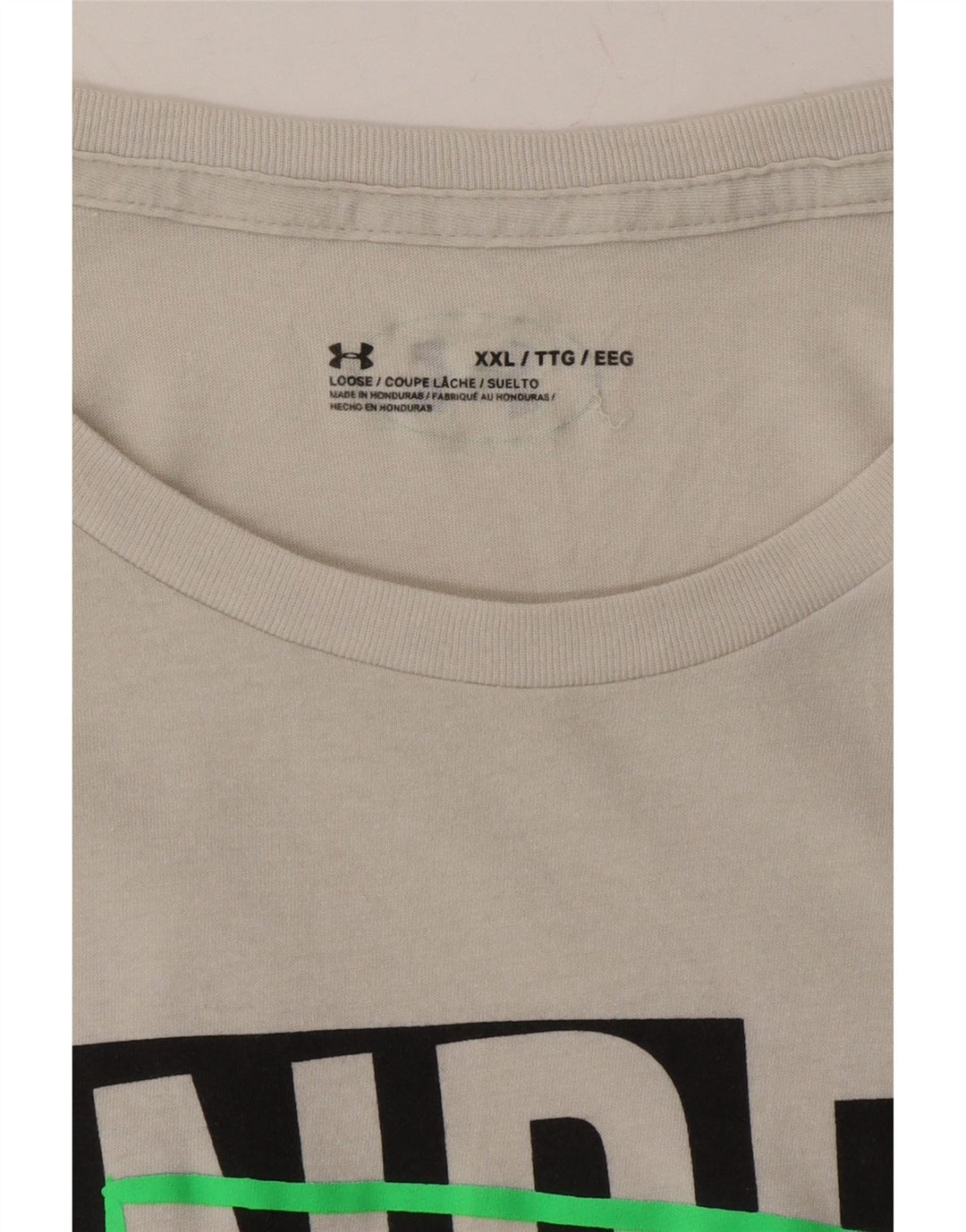 UNDER ARMOUR Mens Graphic T-Shirt Top 2XL White Cotton Vintage Under Armour and Second-Hand Under Armour from Messina Hembry 