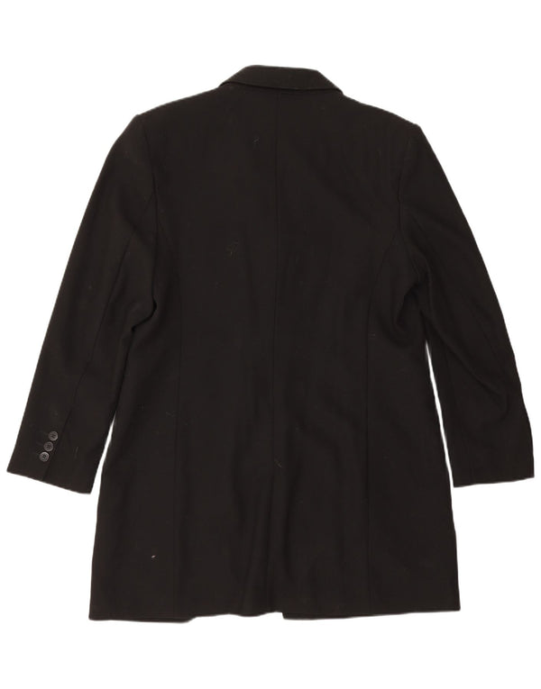 Marks & Spencer Damen Mantel UK 16 Large Schwarz Schurwolle