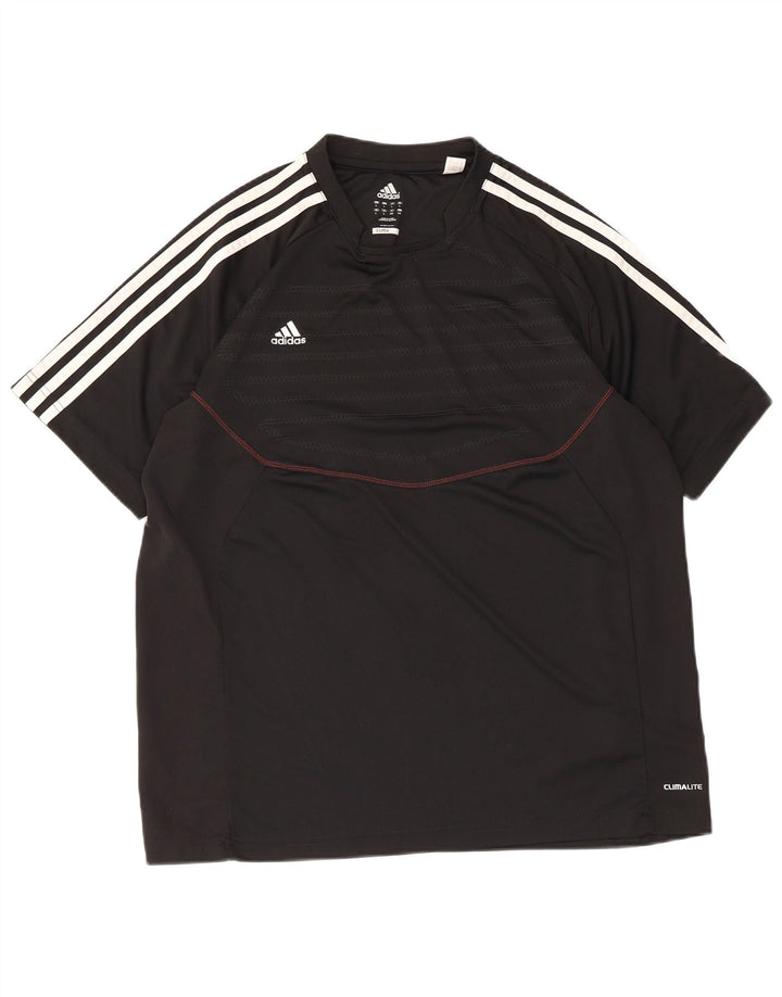 Adidas Herren Climalite T-Shirt Top Large Schwarz Polyester