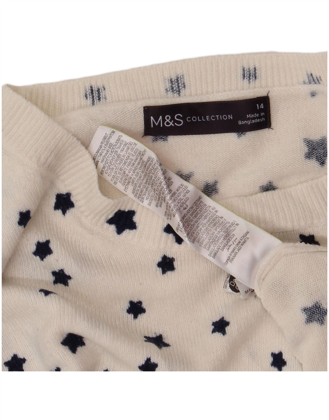 Marks & Spencer Damen-Pullover mit U-Boot-Ausschnitt, Gr. 14, Weiß