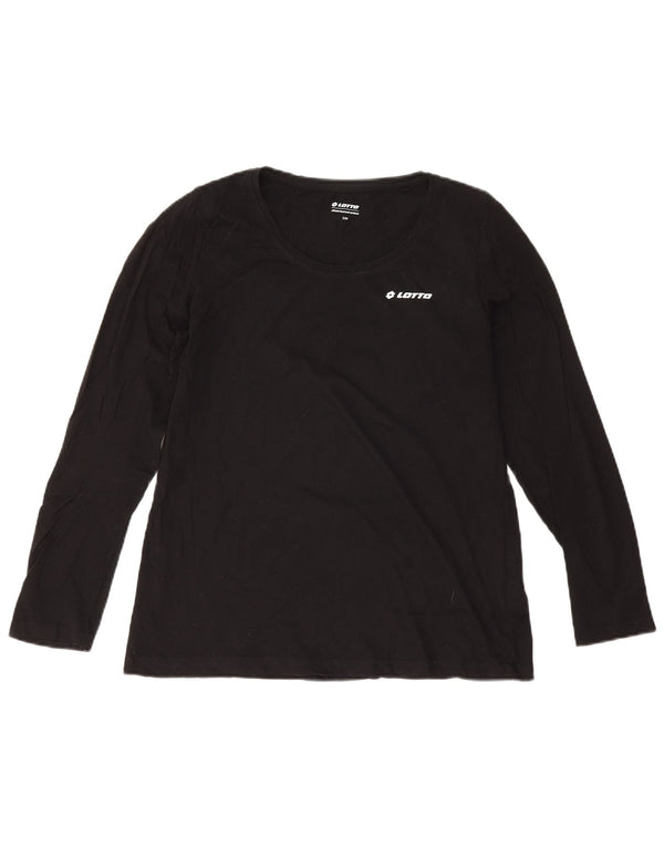 Lotto Damen-Oversize-Oberteil, langärmelig, UK 10, Größe S, Schwarz, Baumwolle