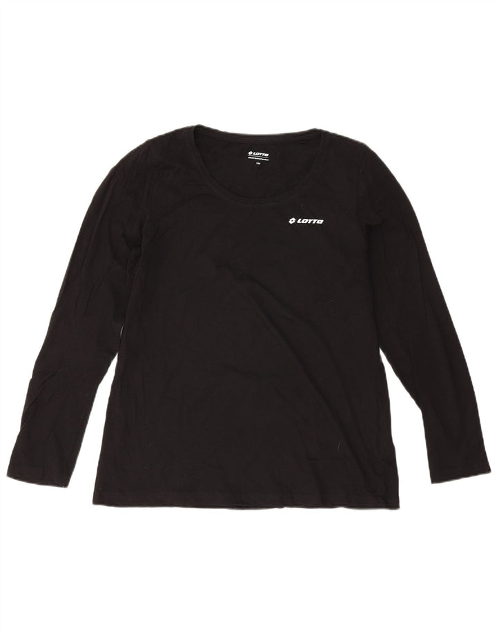 Lotto Damen-Oversize-Oberteil, langärmelig, UK 10, Größe S, Schwarz, Baumwolle