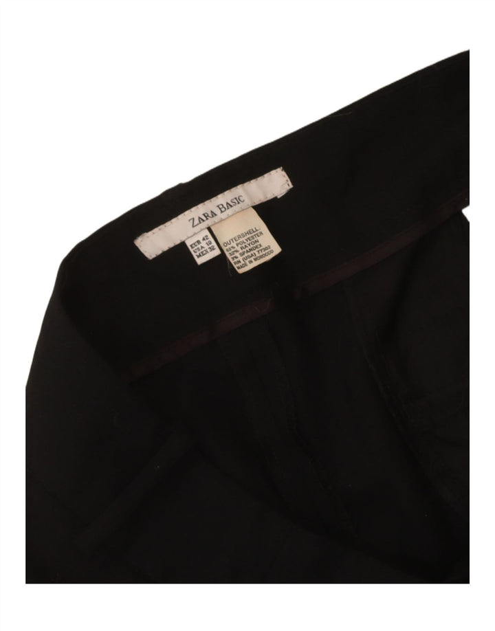 Zara Damen Slim Chino Hose EU 42 Large W32 L30 Schwarz Polyester