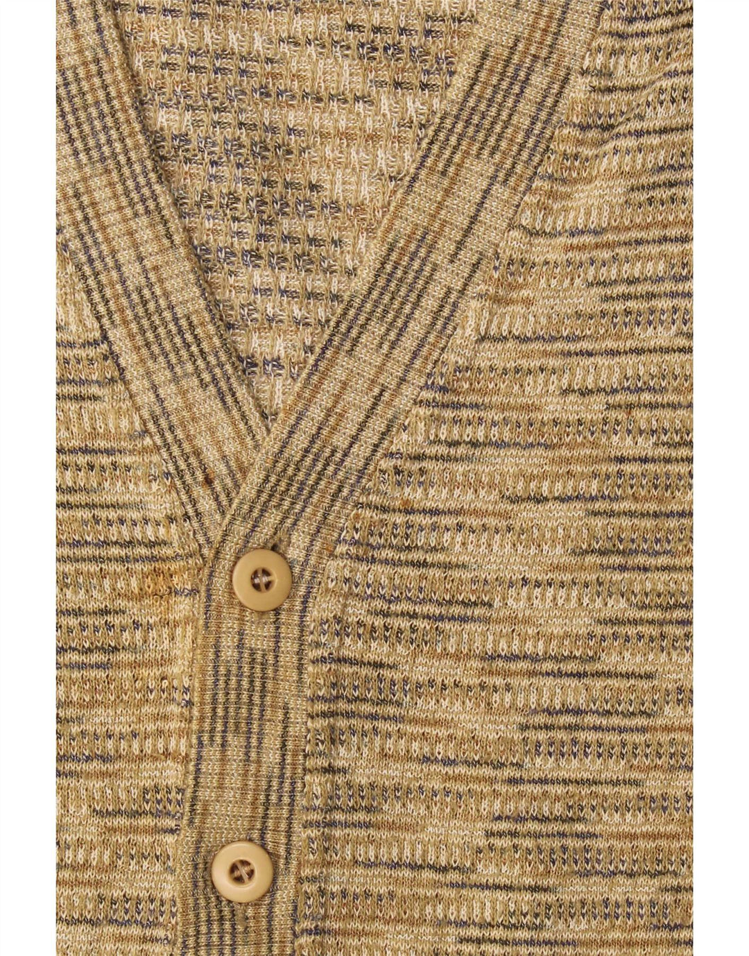 Mapier Herren-Cardigan, ärmellos, mittelbeige, gesprenkelte Baumwolle